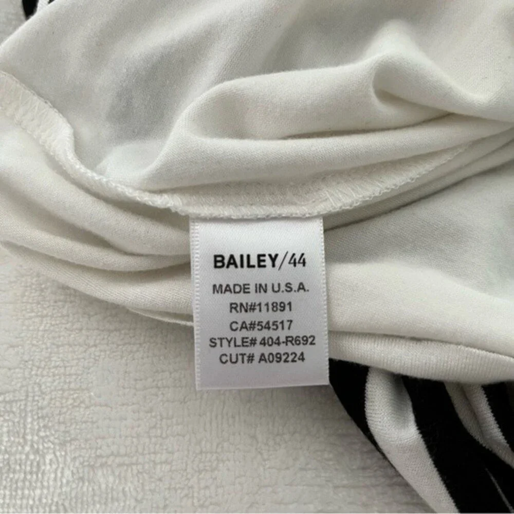 Anthropologie Bailey 44 Elena Black and White Striped Faux Wrap Dress, Size S